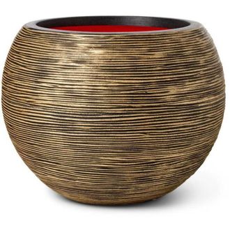Capi Europe Vaso sferico Capi Europe rib nl - 40 x 32 cm - Nero / Oro