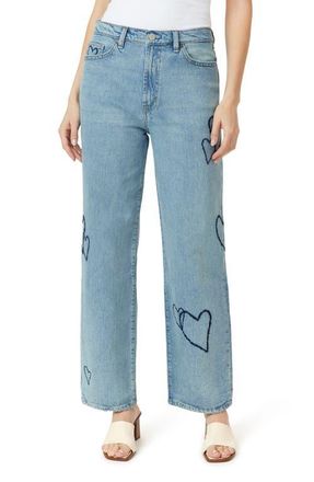 Habitual Wythe Hearted High Waist Relaxed Straight Leg Jeans in Aire at Nordstrom, Size 27