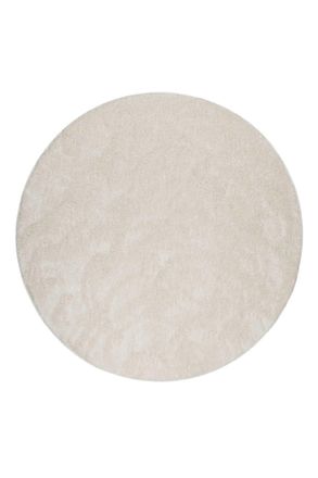 Esprit Alfombra redonda de pelo largo beige marfil suave D.200