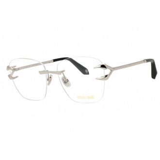 Roberto Cavalli Unisex Silver Tone Rectangular Eyeglass Frames VRC022