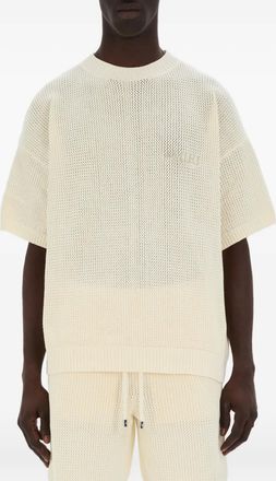 Amiri open-knit short-sleeve T-shirt - men - Cotton - L - Neutrals