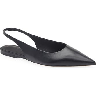 Tony Bianco Javier Pointed Toe Slingback Flat in Black Venice at Nordstrom, Size 9.5