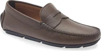 Bruno Magli Tommy Perforated Driving Loafer in Brown Tumbled at Nordstrom, Size 7.5