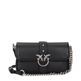 Pinko Pinko Love Damess Zwart lederen crossbodytassen