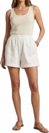 Elan Elastic Waist Shorts In White