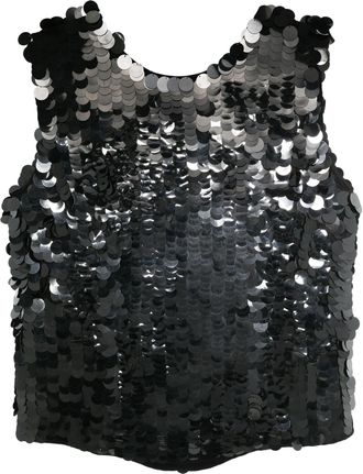 Parosh Bluse aus Glas mit Paillettenverzierung