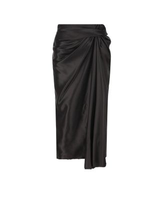 Balenciaga Cupro Skirt With Draperies-Donna