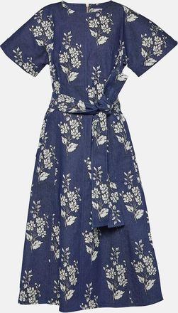 Carolina Herrera Floral denim midi dress