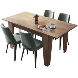 Dmora Tavolo Allungabile Pizzoli, Allungabile, Meccanismo Estensione Allunga Centrale, Lunghezza Massima 160 cm, 160x80x78h cm Marrone Noce