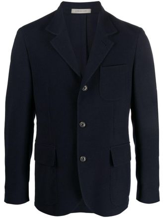 Corneliani single-breasted virgin-wool blazer - men - Viscose/Elastane/Virgin Wool - 54 - Blue