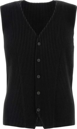 Issey Miyake Sleeveless Truien - Heren - Spencers - Zwart - XL - Truien & Vesten