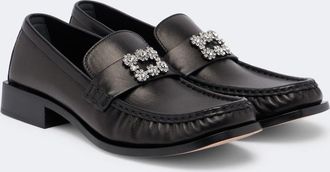 Roger Vivier Viv Moc embellished leather loafers