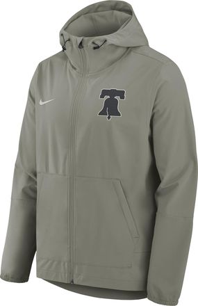 Nike Philadelphia Phillies Unlimited Packable Nike Mens MLB Full-Zip Hooded Jacket in Grey | 02P1N05KPP-VCZ