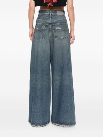 Balenciaga Wide-Leg Flared Denim Jeans - Blue