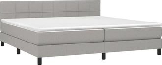 vidaXL Vidaxl - Cama Box Spring Con Colch&oacute;n Tela Gris Claro 200x200 Cm