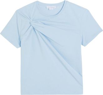 Good American Twist-effect Stretch-cotton T-shirt - Light Blue - S (UK8-10 / S)