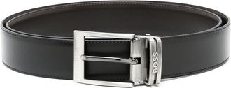 BOSS logo buckle belt - men - Leather - OS - Black