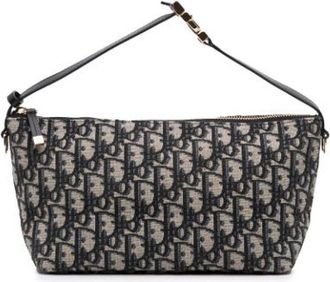 Dior Pre-owned Canvas Shoulder Bag - Dames - Vintage Schoudertas - Blauw - ONE Size - Leer - Vintage