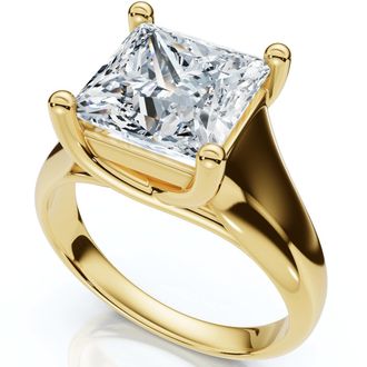 Pompeii3 Certified 3Ct Celestia Princess Cut Diamond Engagement Ring 14k Gold Lab Grown