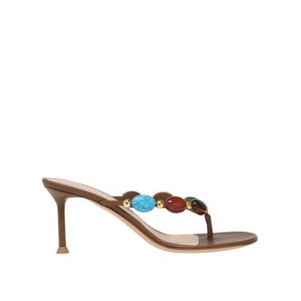 Gianvito Rossi Heeled Mules, female, Brown, Size: 8 1/2 US Shanti Thong 70