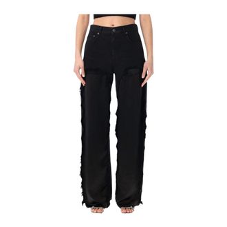 Haikure Bonnie Satin Bull Jeans - Dames - Jeans - Zwart - Maat: W27 Satijn