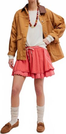 Free People Lady Tulip Mini Skirt In Coral