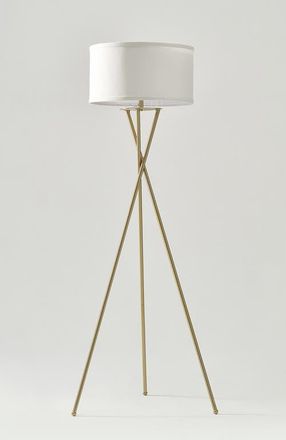 Brightech Jaxon 60 Smart Home Compatible LED Twisted Tripod Floor Lamp in Antique Brass at Nordstrom