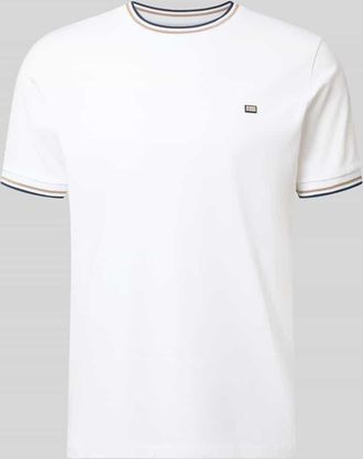 Christian Berg T-Shirt mit Kontraststreifen und Rundhalsausschnitt in Weiss, Gr&ouml;&szlig;e 3XL