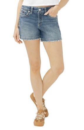 Silver Jeans Co Suki Curvy Fit Cutoff Denim Shorts in Bridge at Nordstrom, Size 27
