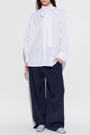Kenzo Shirt With Decorative Tie, Womens, White