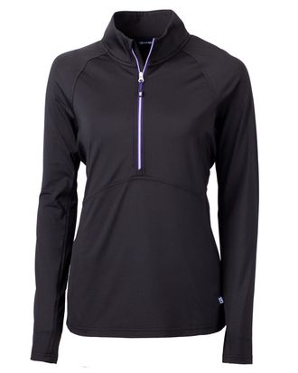 Cutter & Buck Adapt Eco Knit Stretch Recycled Womens Half Zip Pullover Jacket