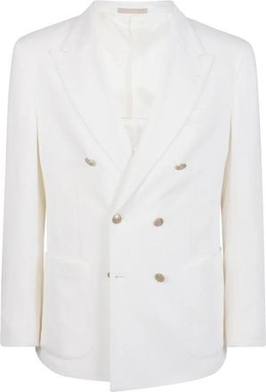 Eleventy Giacca doppiopetto P Lancia - Heren - Blazers - Wit - 2XL - Katoen - Jassen