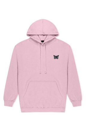 Dalix Womens Butterfly Midweight Hooded Sweatshirt in Pink at Nordstrom, Size Xx-Large