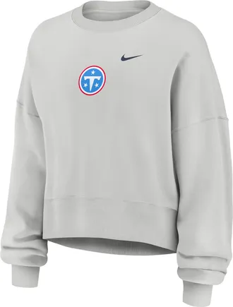 Nike Tennessee Titans Primetime Phoenix Nike Womens NFL Oversized Pullover Crew in Grey | 01D70BB9V-CSV