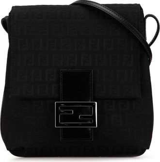 Fendi Pre-owned Womens Zucca Crossbody Black Coated Canvas Textile - One Size