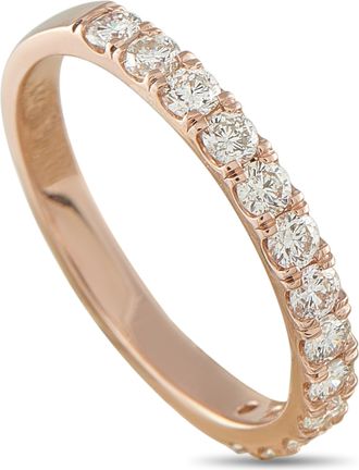 Luxury Bazaar 14K Rose Gold 0.68ct Diamond Half-Eternity Band Ring MF12-111925