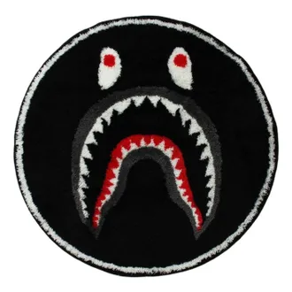 A Bathing Ape Shark Rug Mat Black 1H80-182-032
