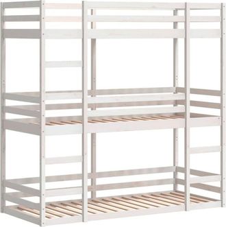 vidaXL Vidaxl - Triple Bunk Bed without Mattress White 80x200 cm Solid Wood Pine