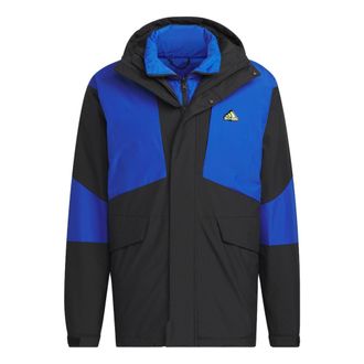 adidas Snow Sport-Inspired 3-In-1 Down Jacket Black Blue IU2676
