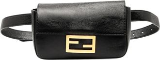 Fendi 2010-2025 Leather FF Logo Baguette belt bag - Nero