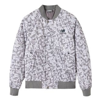 New Balance Athletic Camo Full-Zip Coat Asia Sizing White Grey NP546023-MIX