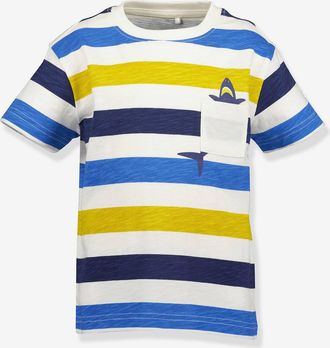 Blue Seven T-Shirt Streifen und Hai Jungen BLUE SEVEN mehrfarbig