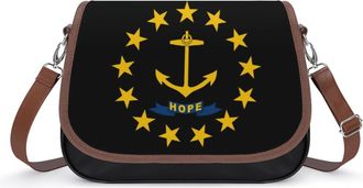 Generic Rhode Island State Flag Small Womens Crossbody Bags Shoulder Handbag with Adjustable Strap for Travel