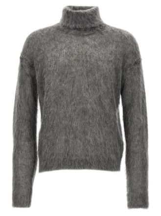 Saint Laurent Grey Mohair turtleneck sweater