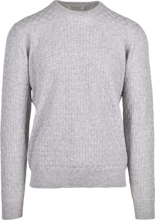 FILIPPO DE LAURENTIIS Light Grey Merino Wool-Blend Crewneck Sweater