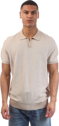 HUGO BOSS Mens H-Jianluca Johnny Collar Polo Shirt in White Cotton - Size X-Large