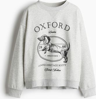 H&M Sweatshirt mit Textmotiv - Grau