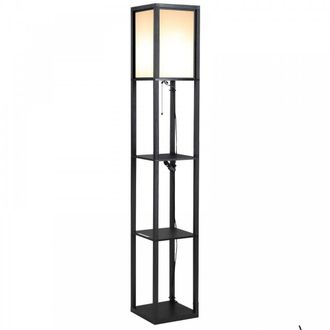 HOMCOM Shelf Floor Lamp - 4-tier Open Shelves - Black/White - Home Living | TJ Hughes Black