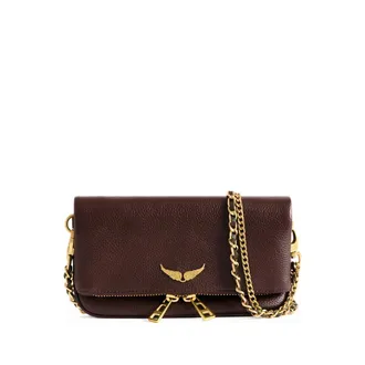 Zadig&Voltaire Mini Rock Grained Leather Clutch Bag