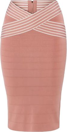 Elisabetta Franchi Gonna midi con righe - Rosa